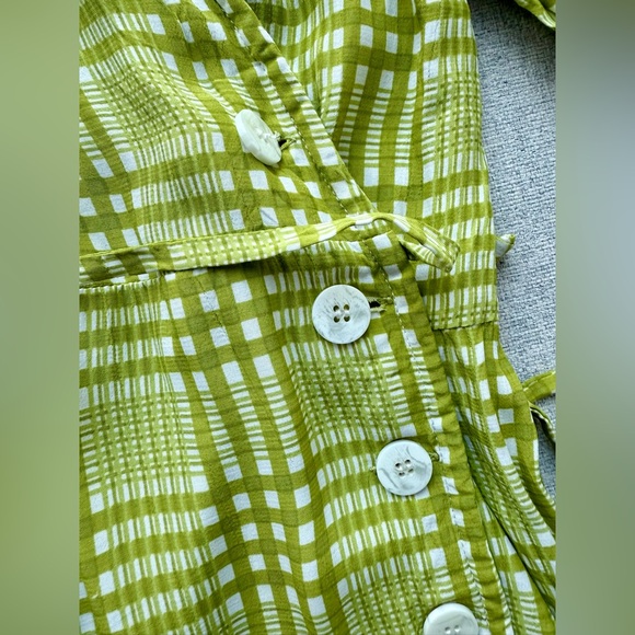 Faithful the Brand Green Plaid Wrap Dress Sz4/Small - Picture 6 of 7